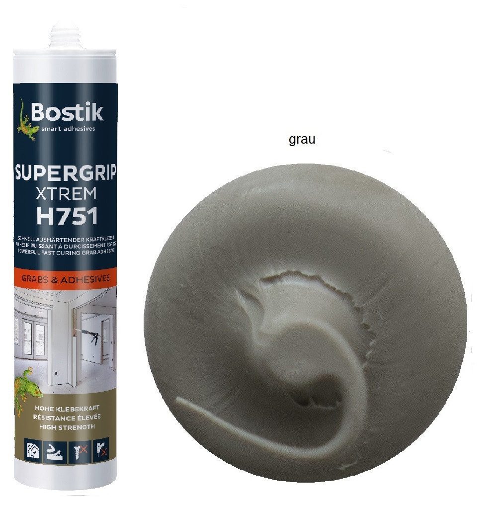 BOSTIK Klebstoff Bostik H751 Supergrip Xtrem Hybrid SMP Klebdichtstoff 450g Kartusche, gebrauchsfertig