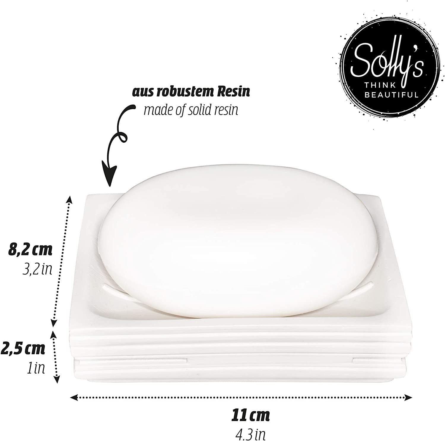 Breite: modernes Modelle OISHII weiß Seifenablage, aus Wohnen, cm, Elegante verschiedene Resin, für Stückseife, 11 Seifenschale