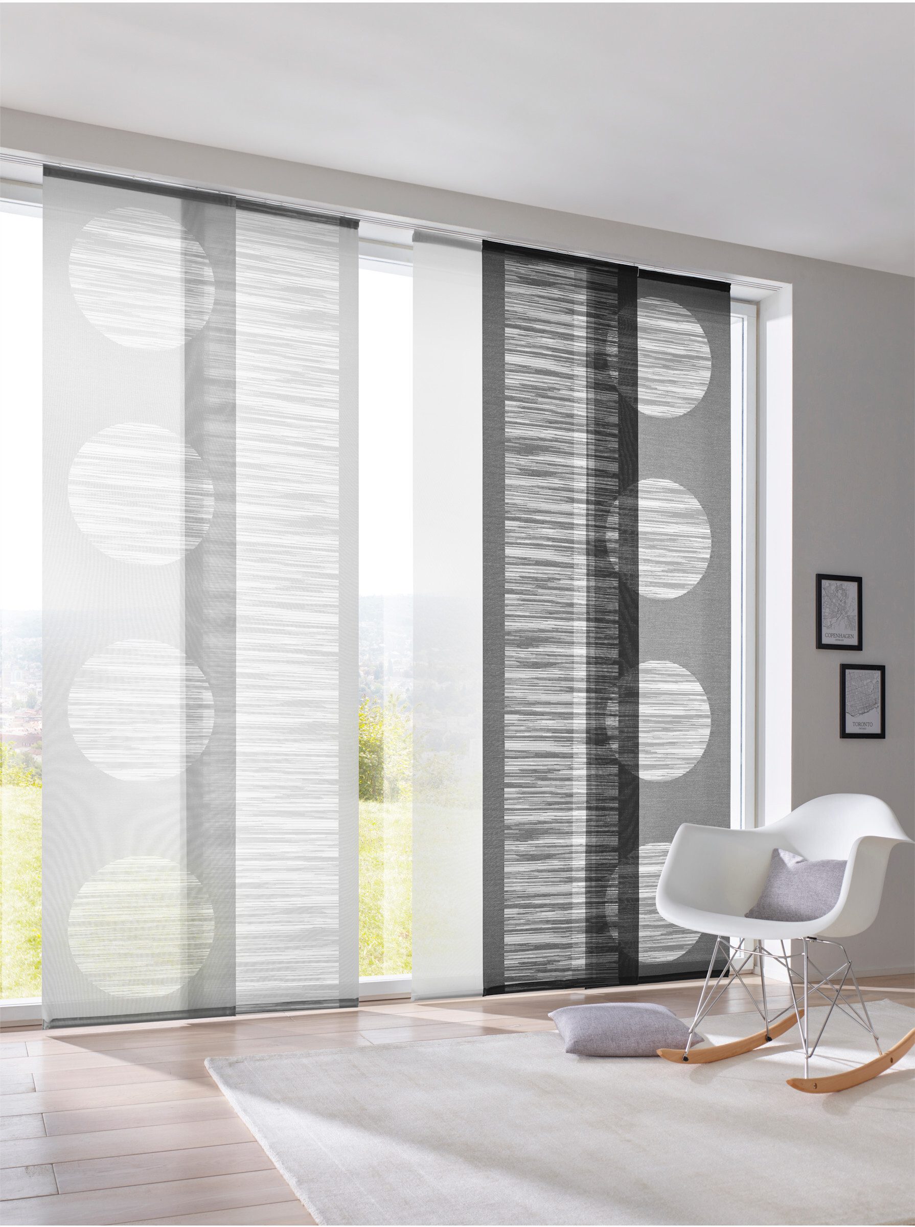 heine Gardine Schiebevorhang (1 St), Klettschiene, halbtransparent