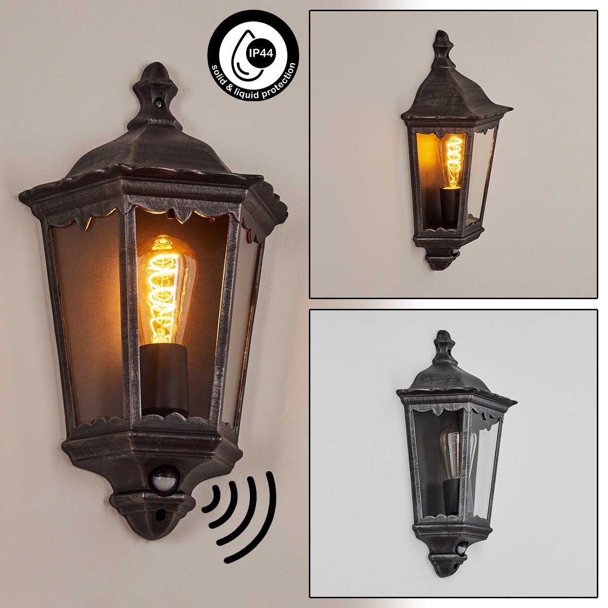 hofstein Außen-Wandleuchte »Viano« Wandlampe aus Metall/Glas günstig online kaufen