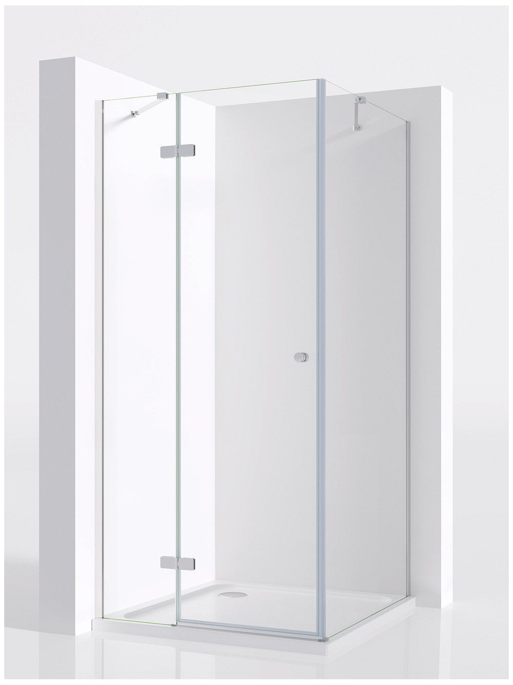 IMPTS Eckdusche Duschkabine Duschtür Falttür mit Seitenwand, BxT: 80x70 cm, günstig online kaufen