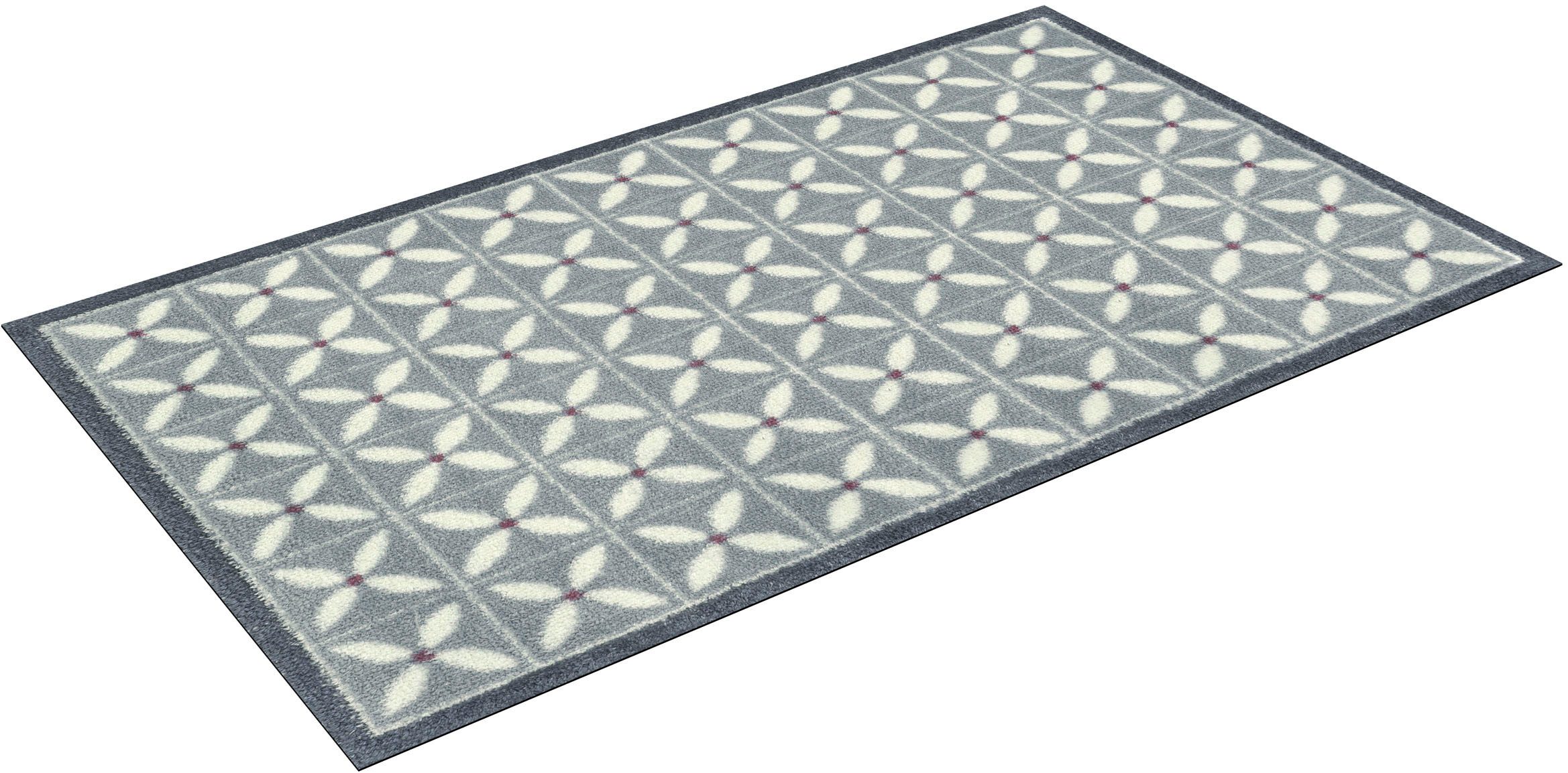 Turtle Mat Teppich Flower Fields Grey, rechteckig, Höhe: 9 mm