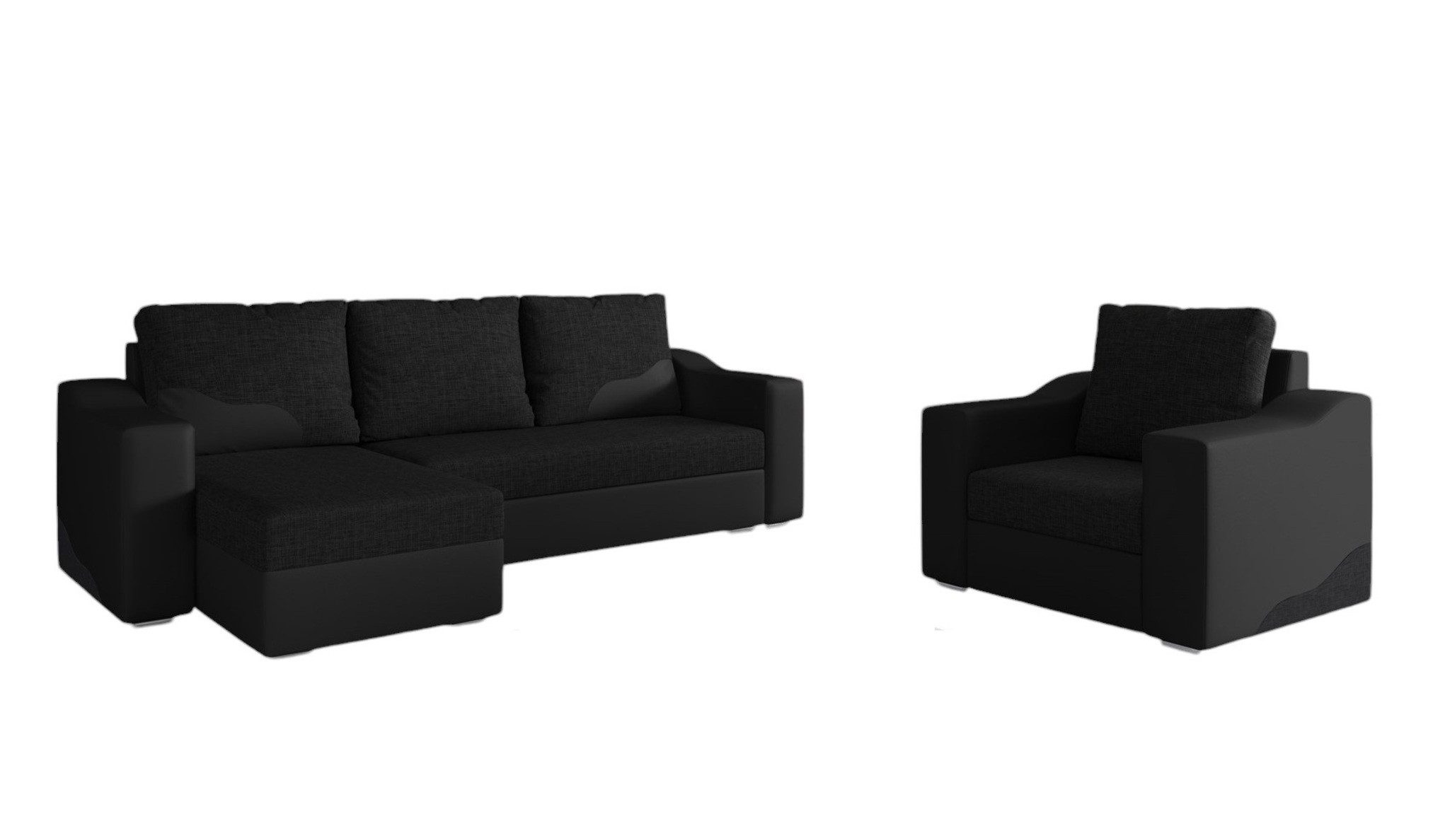 Fun Möbel Polstergarnitur Sofaset Ecksofa COLLIN günstig online kaufen