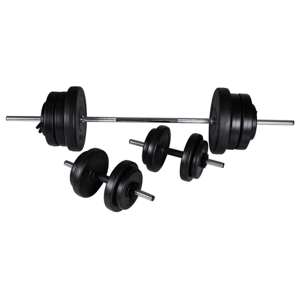Hantel Hantel-Set Langhantel 2 Kurzhantel 60,5 kg