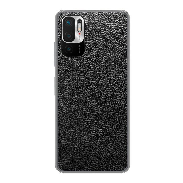 MuchoWow Handyhülle Leder - Textur - Schwarz - Grün - Hell Phone Case Handyhülle Xiaomi Redmi Note 10 5G Silikon Schutzhülle