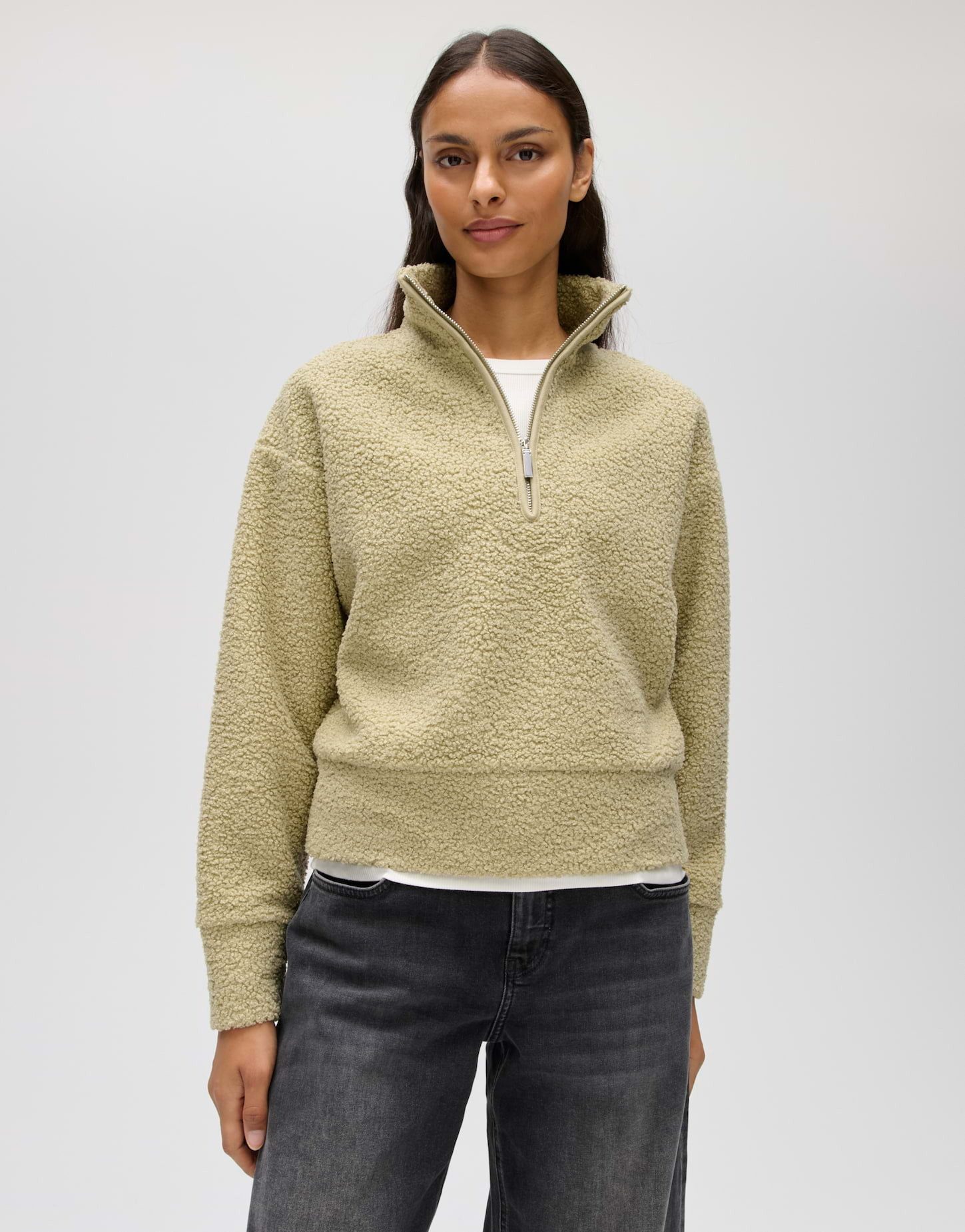 OPUS Sweater Sweater in Teddyfell Optik Regular Fit
