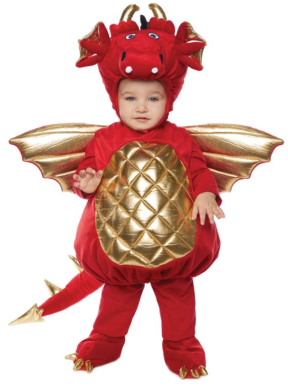 Underwraps Kostüm Roter Drache, Imposantes Drachenkostüm für kleine Kinder