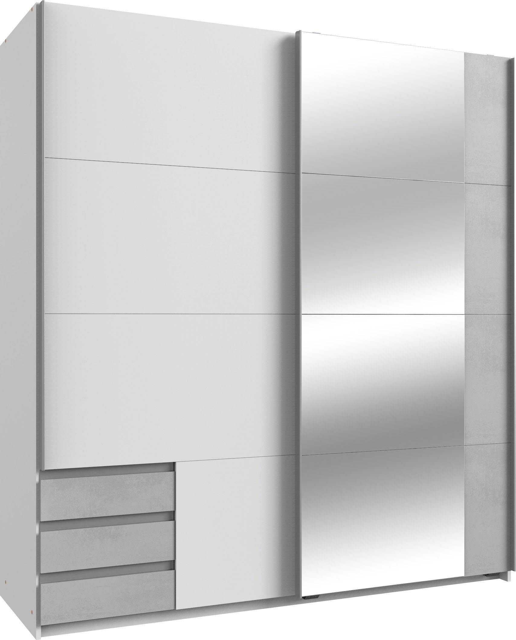 Wimex Schwebetürenschrank Emden moderner Kleiderschrank mit Spiegel und Schubladen Schlafzimmer Schrank Garderobenschrank mit Schwebetüren Topseller