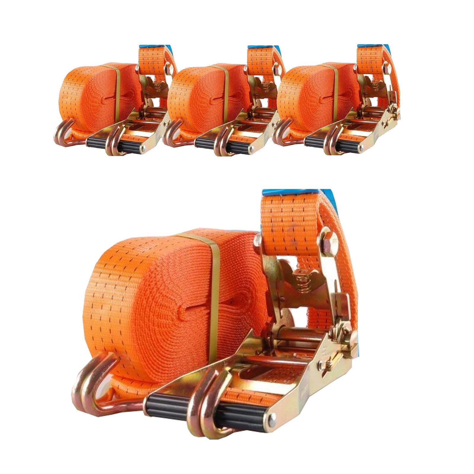 Spanngurt 4x Spanngurt Ratschen Zurrgurt 10m 4t 4000kg 4to TÜV/GS ORANGE 2-tlg.