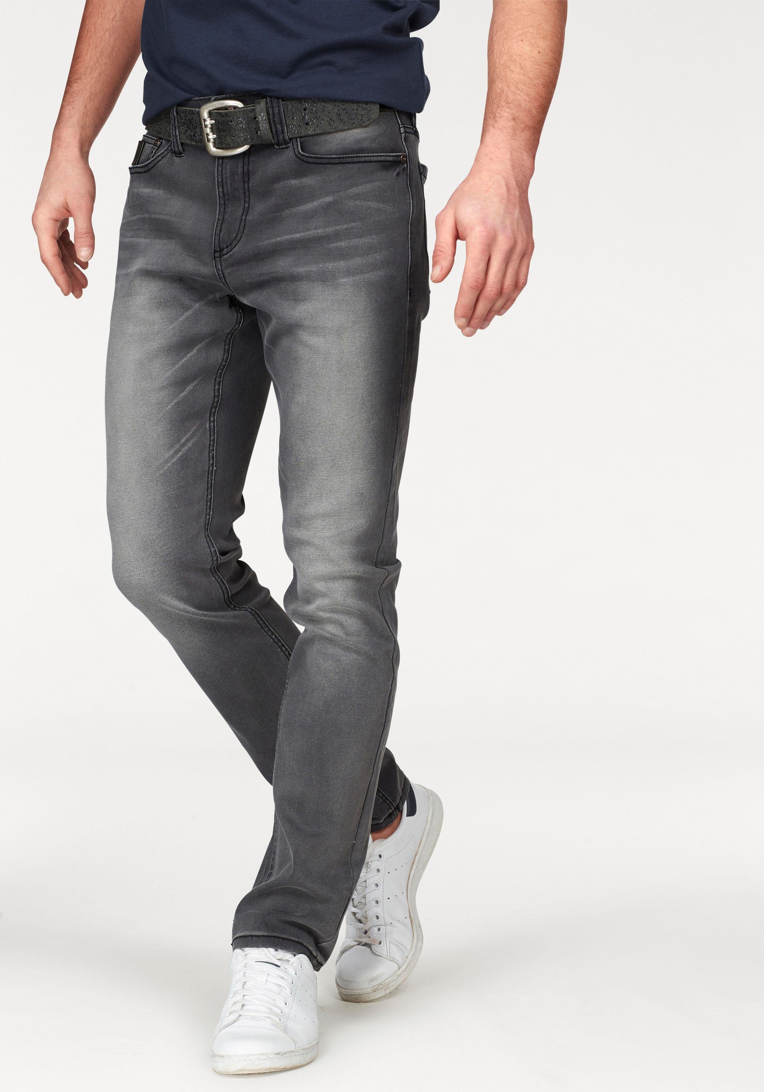 Bruno Banani Straight-Jeans Hutch gerade Beinform, teilweise mit modischen Destroyed-Effekten