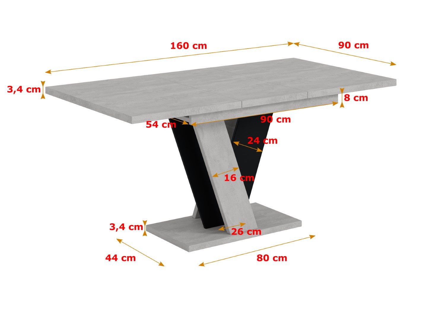 ALTDECOR Esstisch INEY (Esstisch ausziehbar, Esszimmertische, Tisch Wohnzimmertisch), Esszimmertisch ausziehbar 120 - 160 x 80 x 75 cm – Bild 5 von 5
