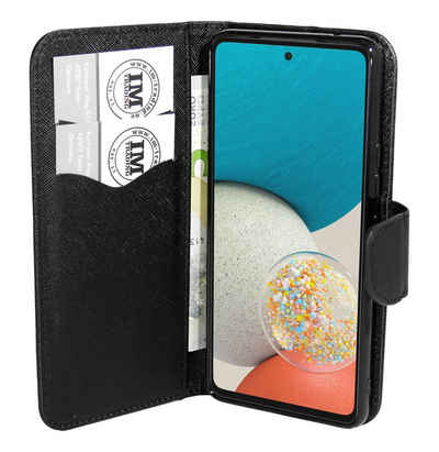 cofi1453 Handyhülle Hülle "Fancy" für SAMSUNG GALAXY A53 5G Schwarz 6,40 Zoll, Kunstleder Schutzhülle Handy Wallet Case Cover mit Kartenfächern