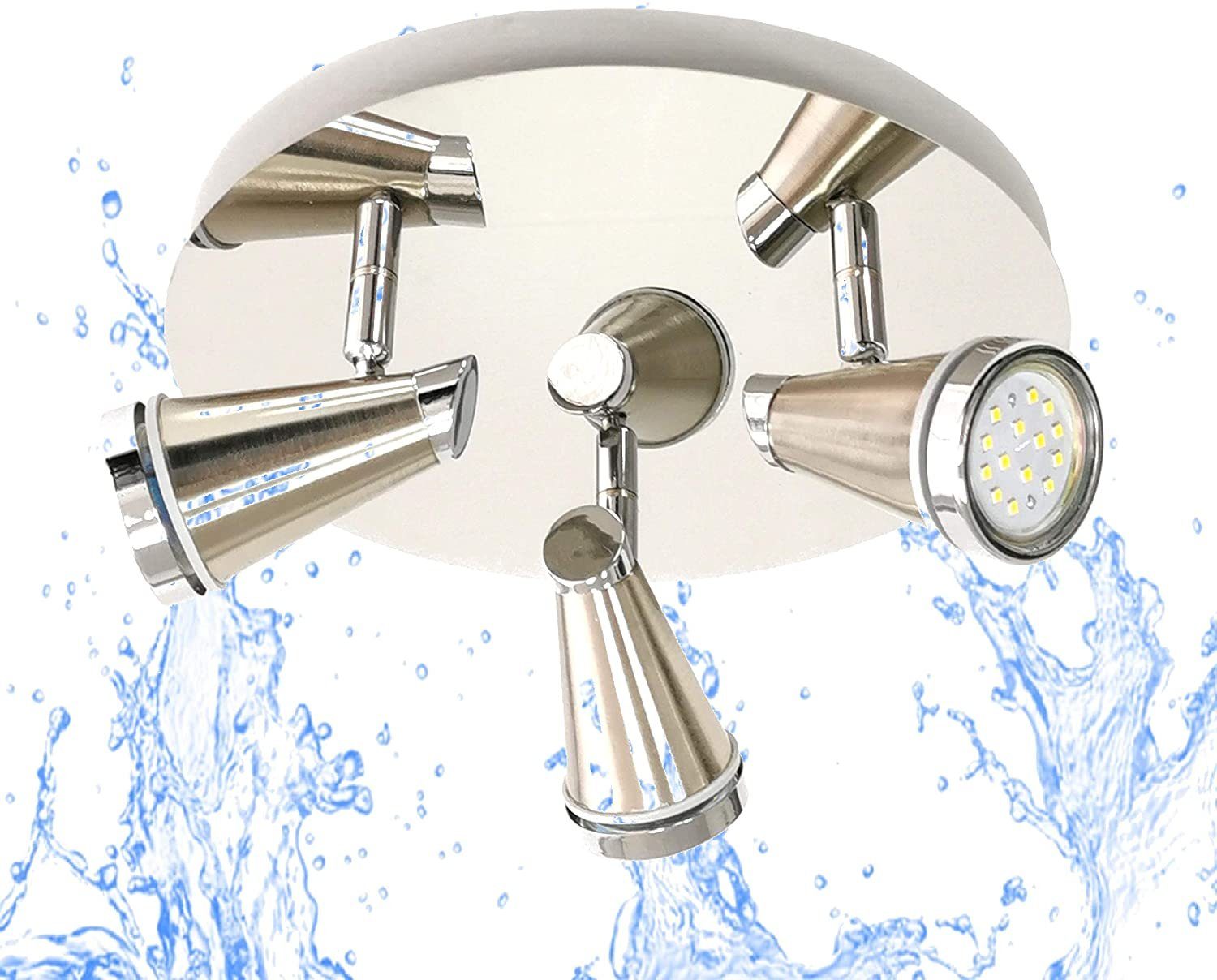 TRANGO LED Deckenstrahler, 3-flammig 1009-32R LED Badleuchte IP44 WET in Ro günstig online kaufen