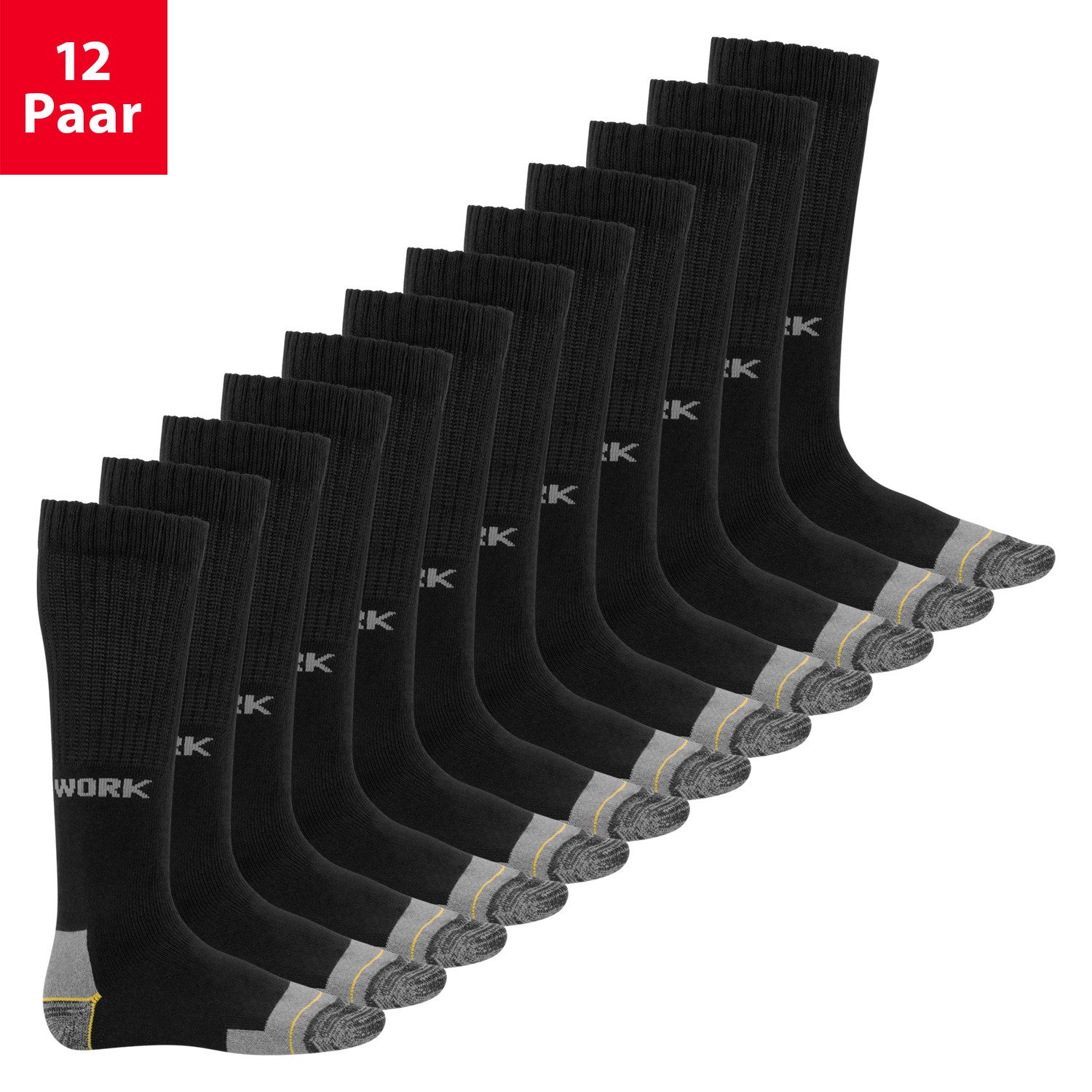 Arbeitssocken Herren Arbeits-/Freizeitsocken (6/12 Paar) Robuste Kniestrümpfe