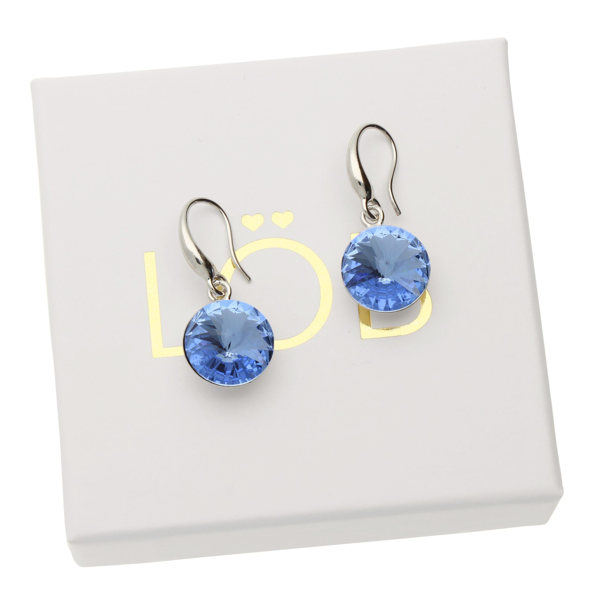 LÖB Paar Ohrhänger 750er Weißgold vergoldet Ohrringe Hängend Kristall Stein günstig online kaufen