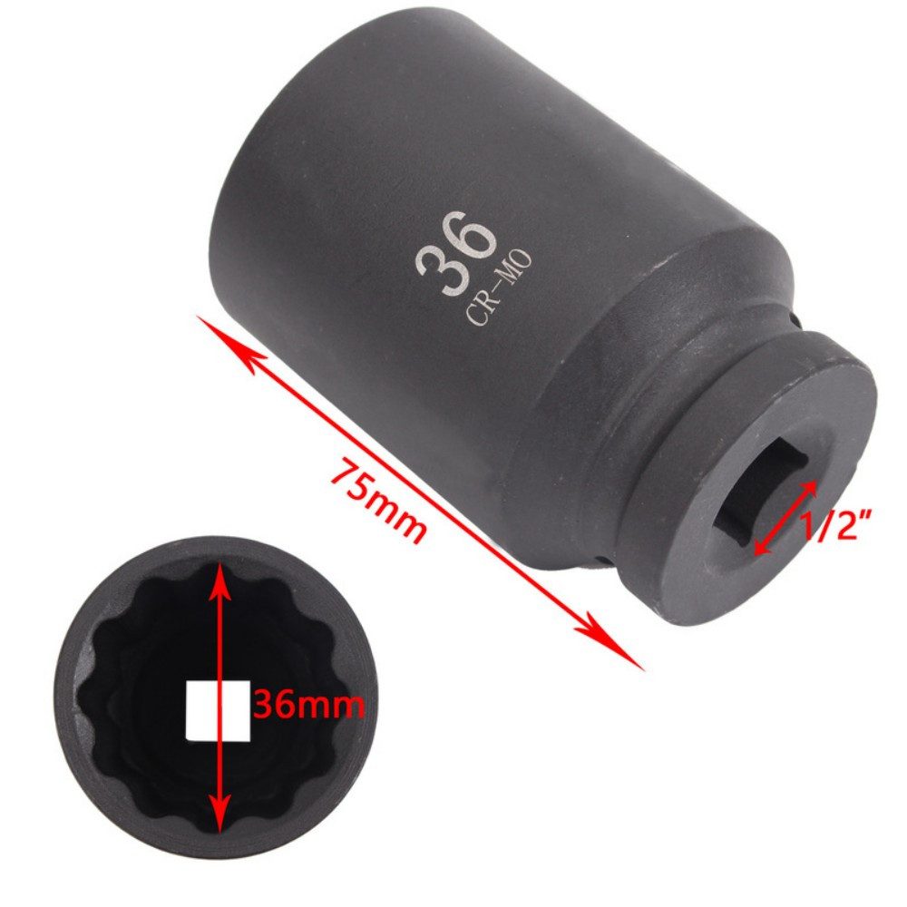 CCLIFE Steckschlüssel Vielzahn Nuss Schlagschrauber CR-MO Stahl 12 Kant Stecknuss 1/2"