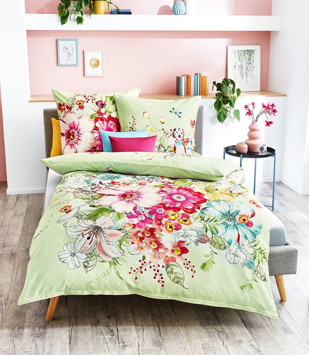 Kaeppel Bettwäsche Status Mako-Satin - Lind Größe 135x200cm + 80x80cm Kissen