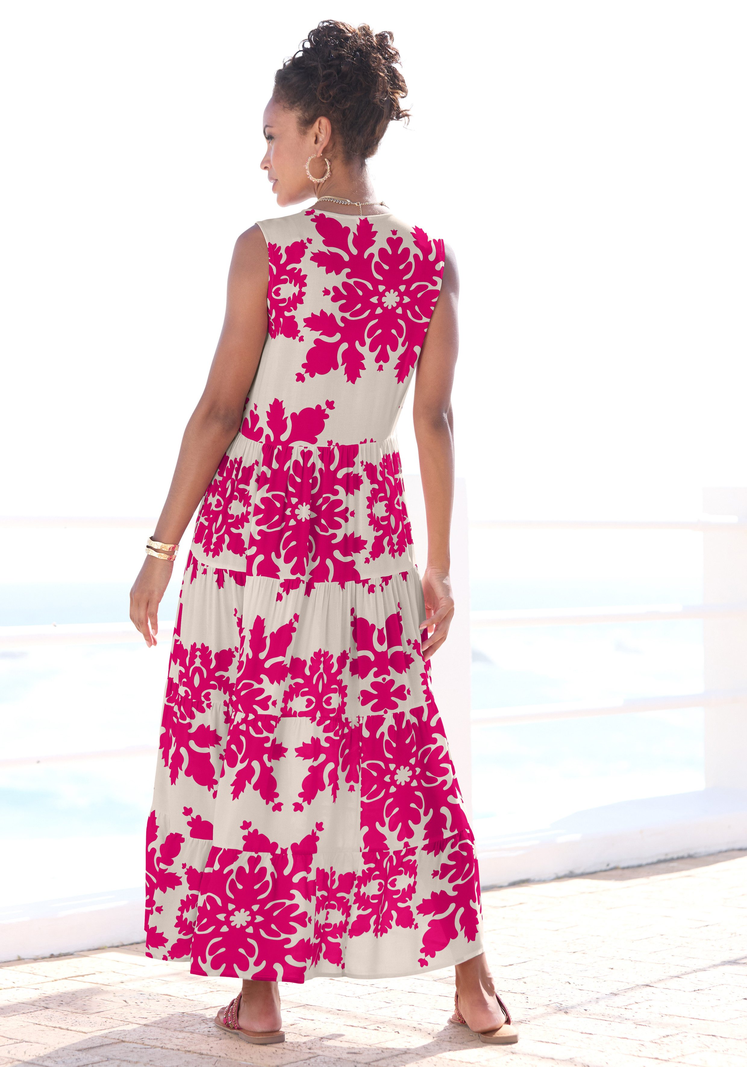 Vivance Maxikleid mit Volants, Sommerkleid
