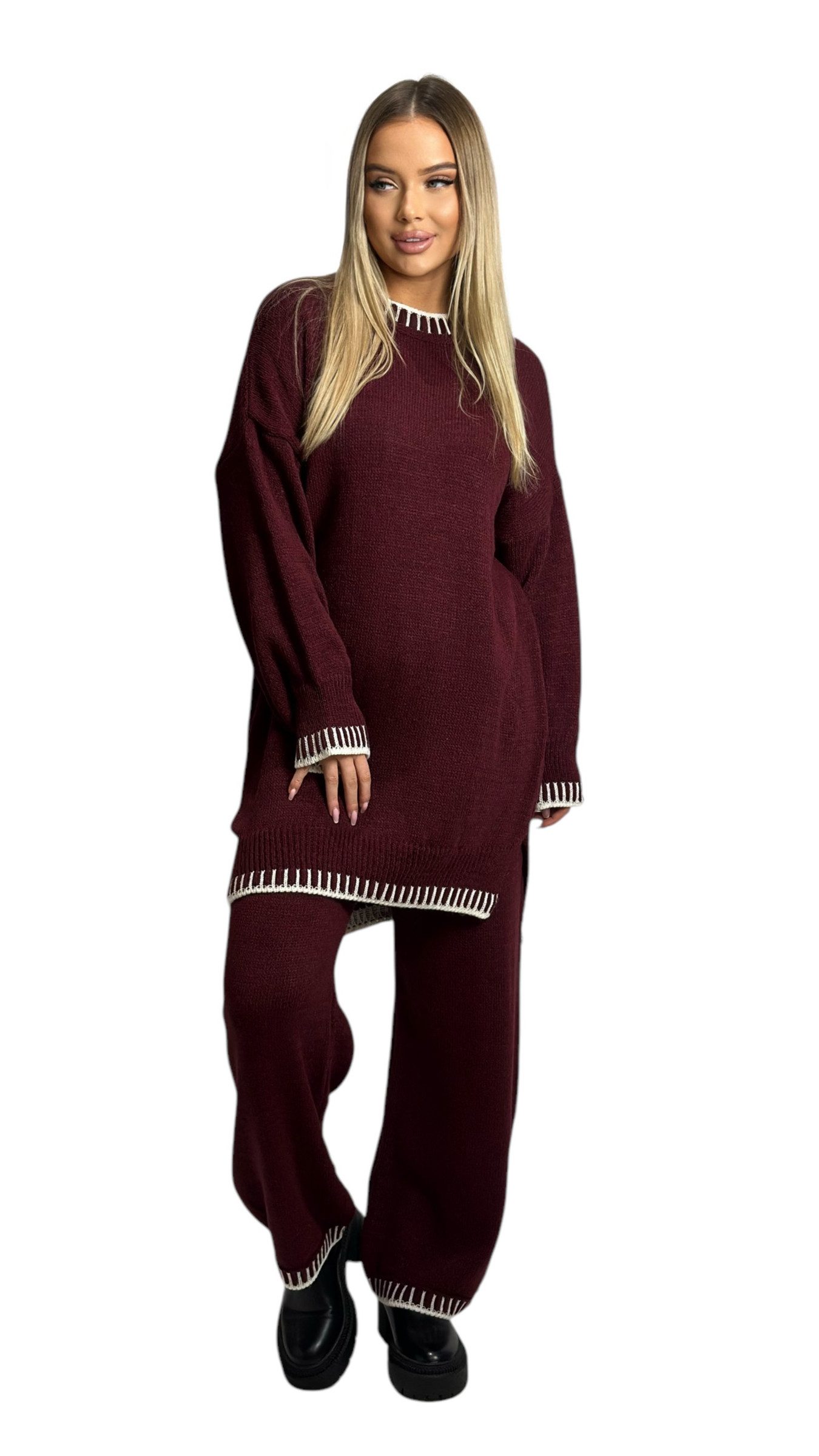 Mississhop Strickhose Strickanzug Strickset 2-teilig Hose Pullover M.382 (2 günstig online kaufen