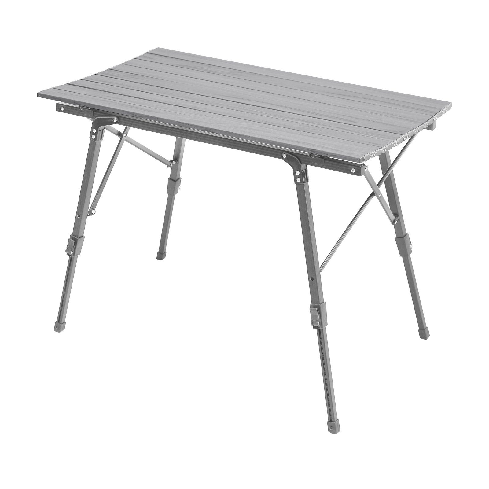 JAWINIO Campingtisch, Gartentisch, Klapptisch, höhenverstellbar, Aluminium, Silber
