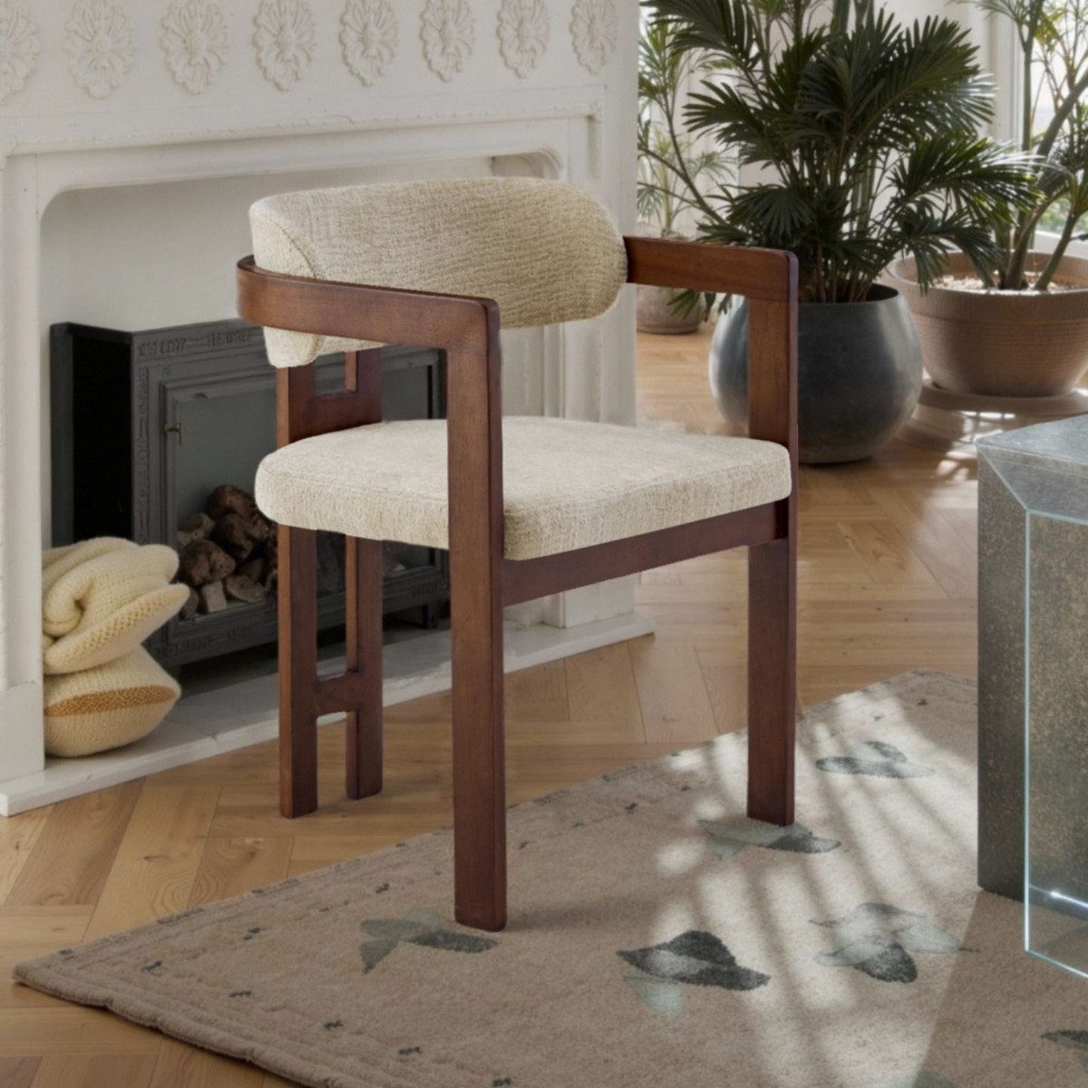 alesvelt Esszimmerstuhl Gepolsterte Esszimmerstuhl EVE mit Armlehne in Capp günstig online kaufen