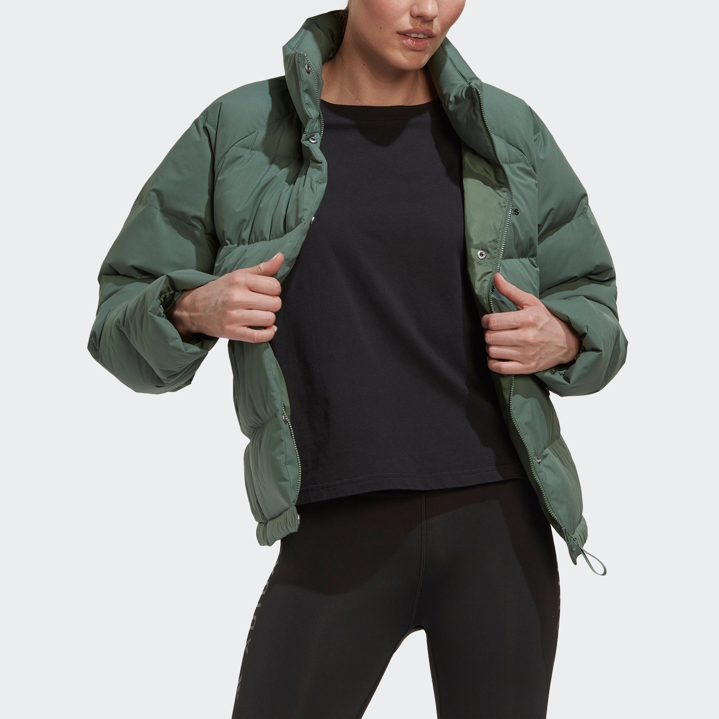 Sportswear Outdoorjacke DAUNENJACKE HELIONIC RELAXED adidas grün