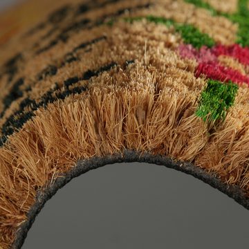 Fußmatte Pfoten Schmutzfangmatte Kokosfaser Türmatte Kokosmatte outdoor, MARELIDA, Höhe: 1.5 mm