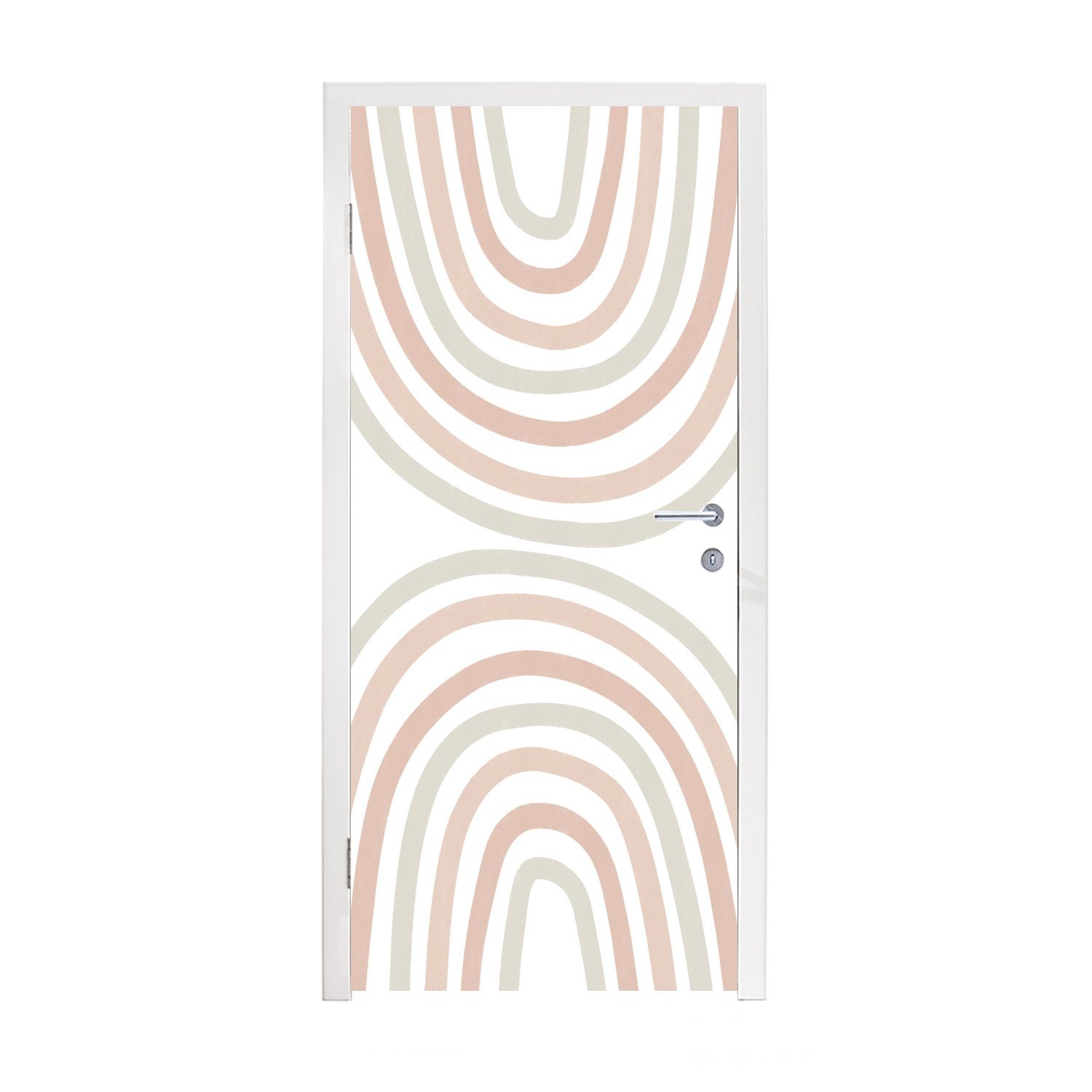 MuchoWow Türtapete Regenbogen - Design - Pastell, Matt, bedruckt, (1 St), Fototapete für Tür, Türaufkleber, 75x205 cm