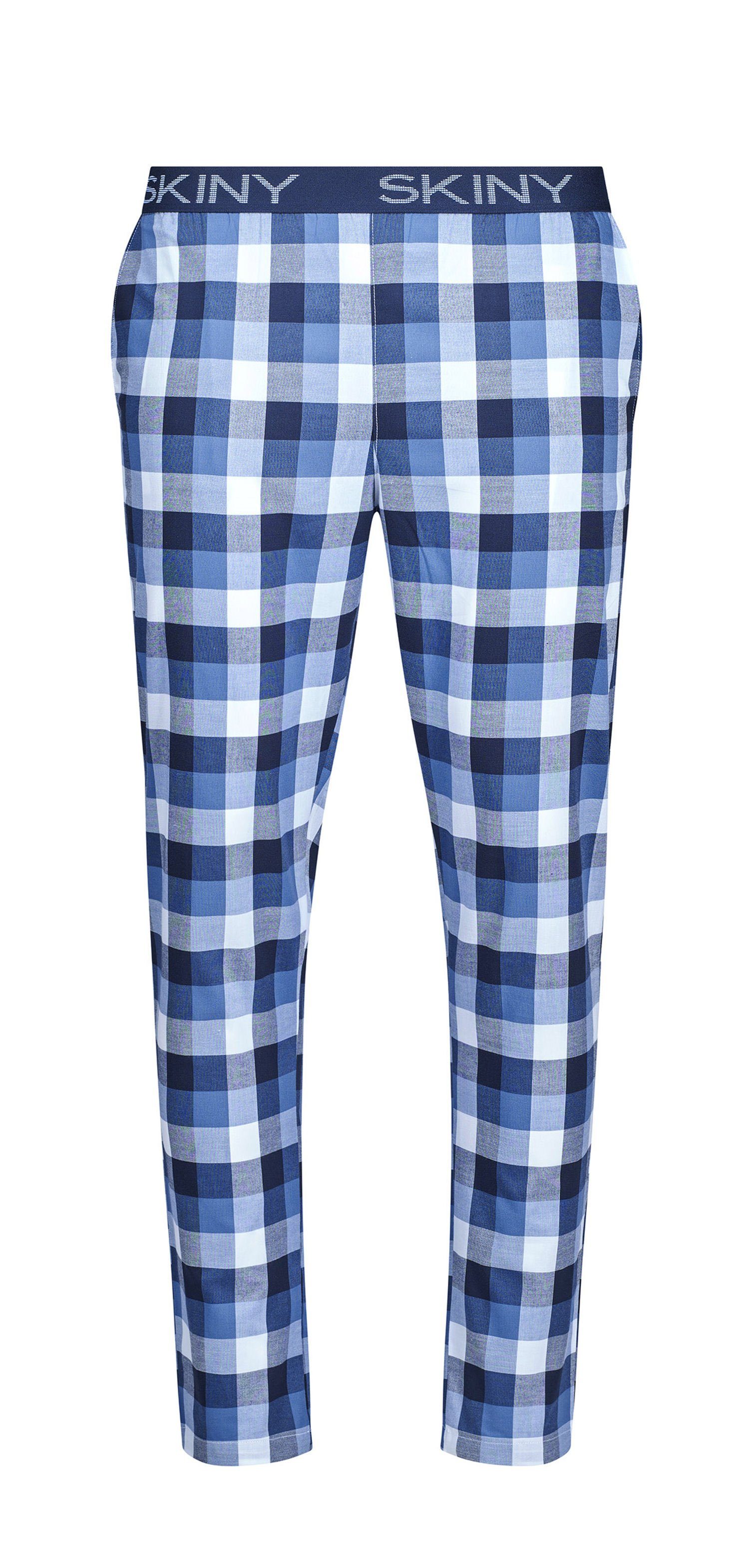 Skiny Pyjamahose Skiny Herren Pyjama Hose kariert (1-tlg) Modisches Design Baumwolle