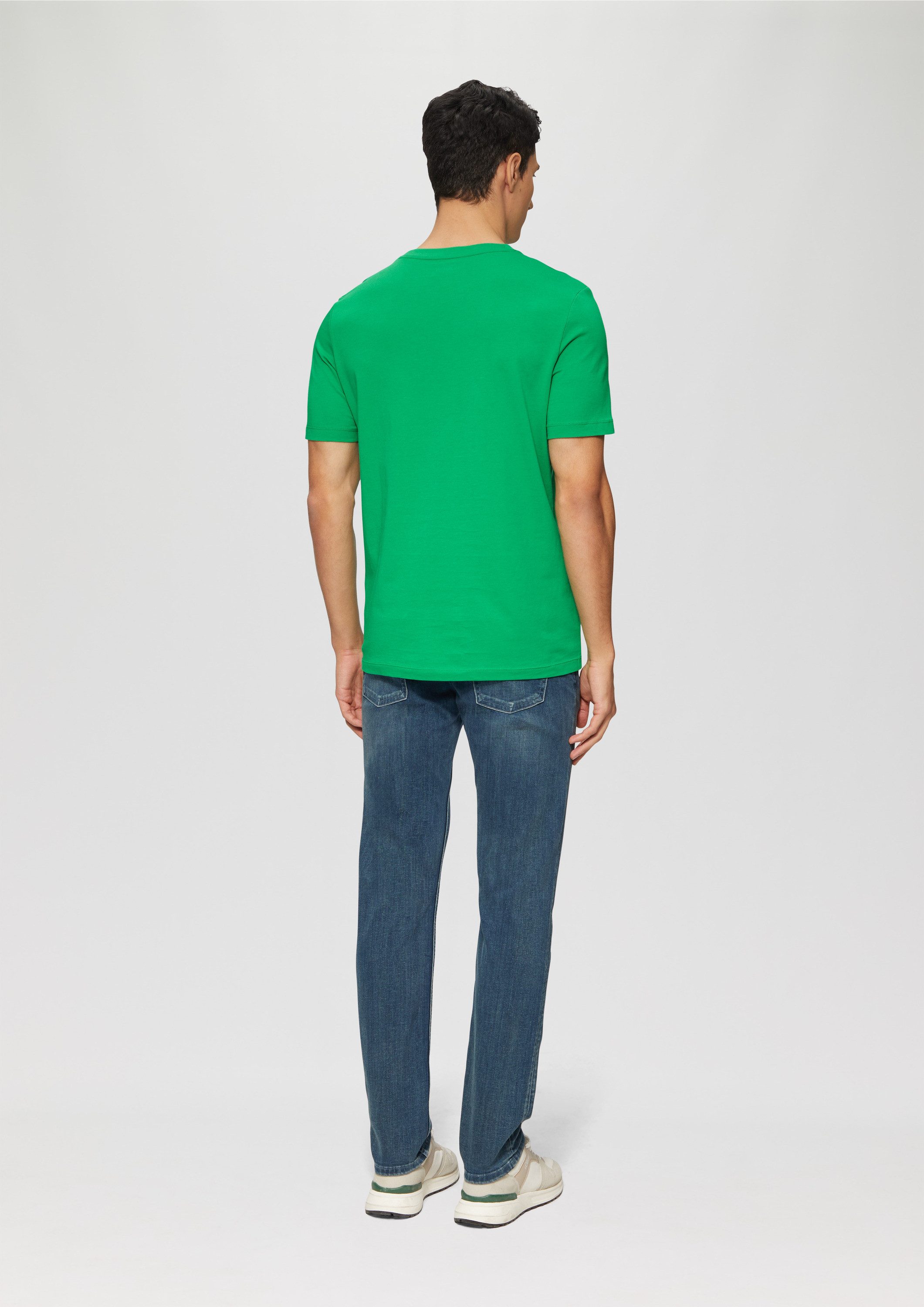 s.Oliver Kurzarmshirt T-Shirt Baumwoll-T-Shirt mit Logo-Print