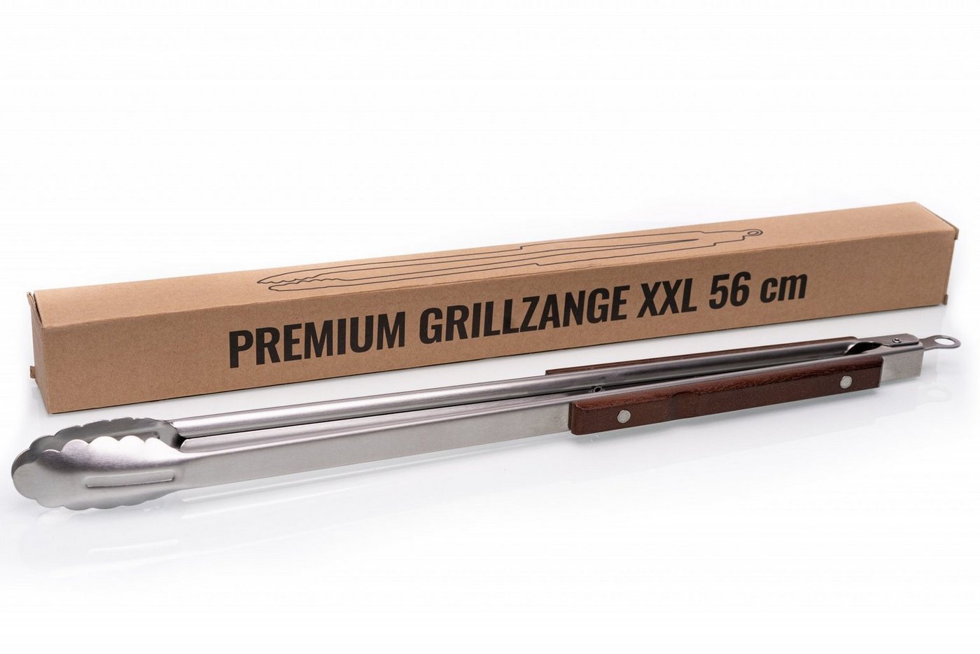 BlueCraft Grillzange, 56 cm BBQ XXL Grillzange extra lang Edelstahl optimal für jeden Gas- oder Holzkohlegrill