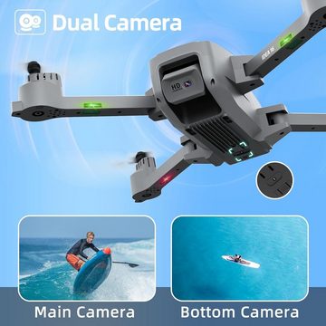le-idea 5G FPV Drohne mit 2 Kamera, Kopfloser Modus, Gestensteuerung Drohne (1080P, 3D-Flip Faltbarer Drohne für Anfänger RC Quadcopter für Erwachsene)