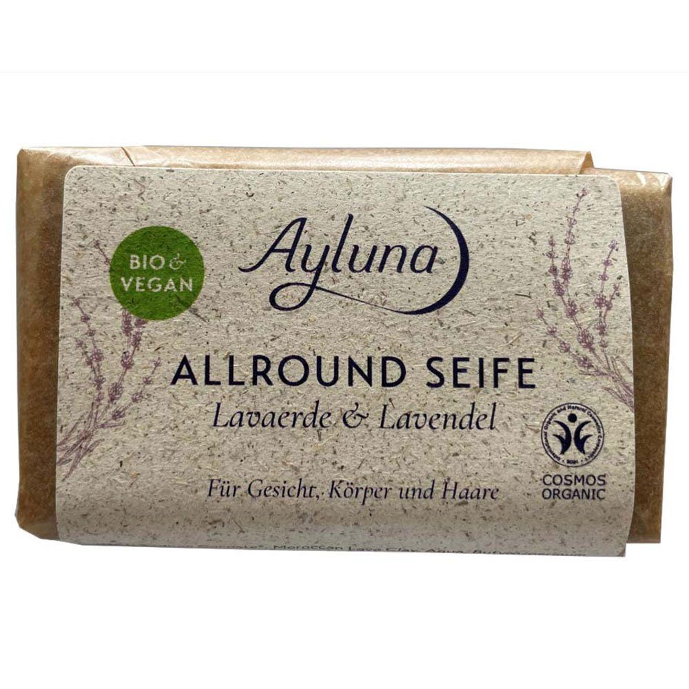 Ayluna Feste Duschseife Allround Seife Lavaerde Lavendel, 100 g