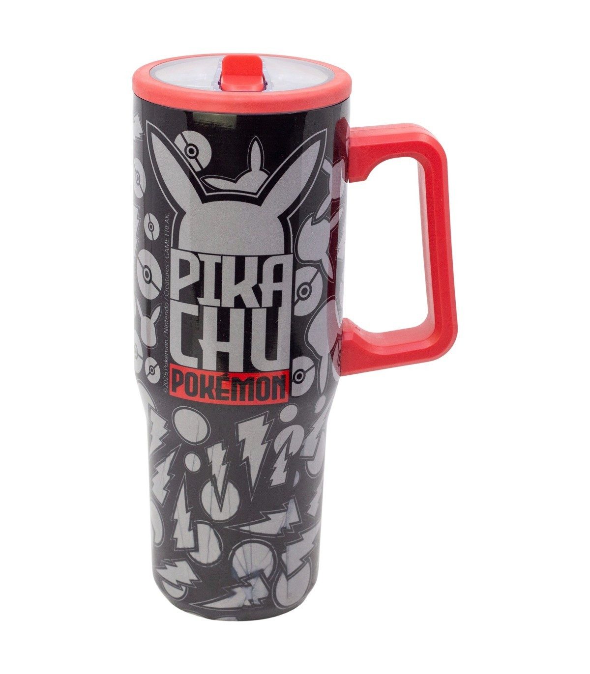 POKEMON JUEGO DE CARTAS Thermoflasche Pikachu Sipper Mug 920 ml Thermo Trinkbecher mit Griff