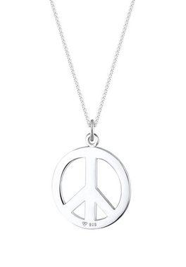 Elli Kette mit Anhänger Boho Peace Zeichen 925 Silber, Peace-Zeichen