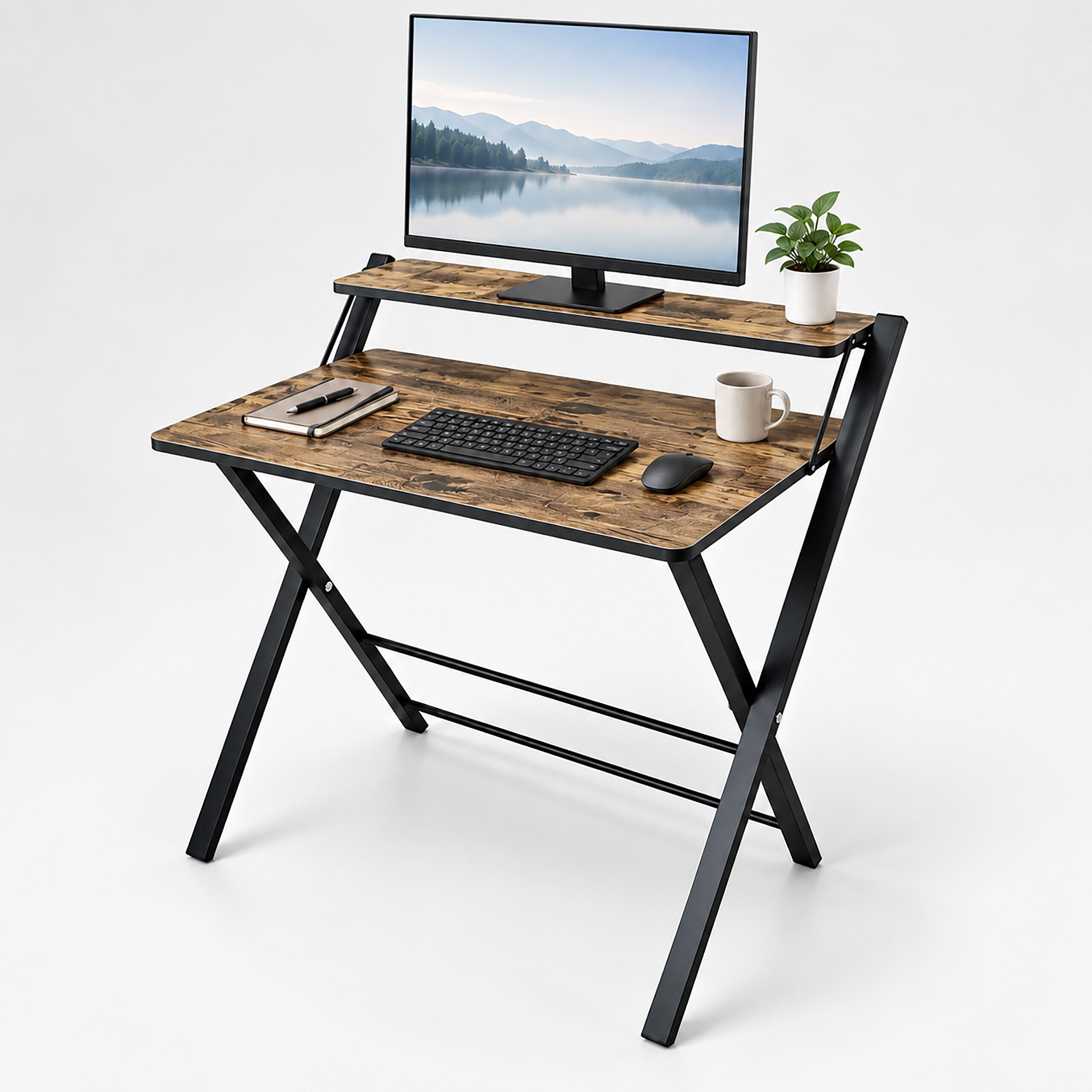 relaxdays Klapptisch Klappbarer Schreibtisch Monitoraufsatz (1-St)