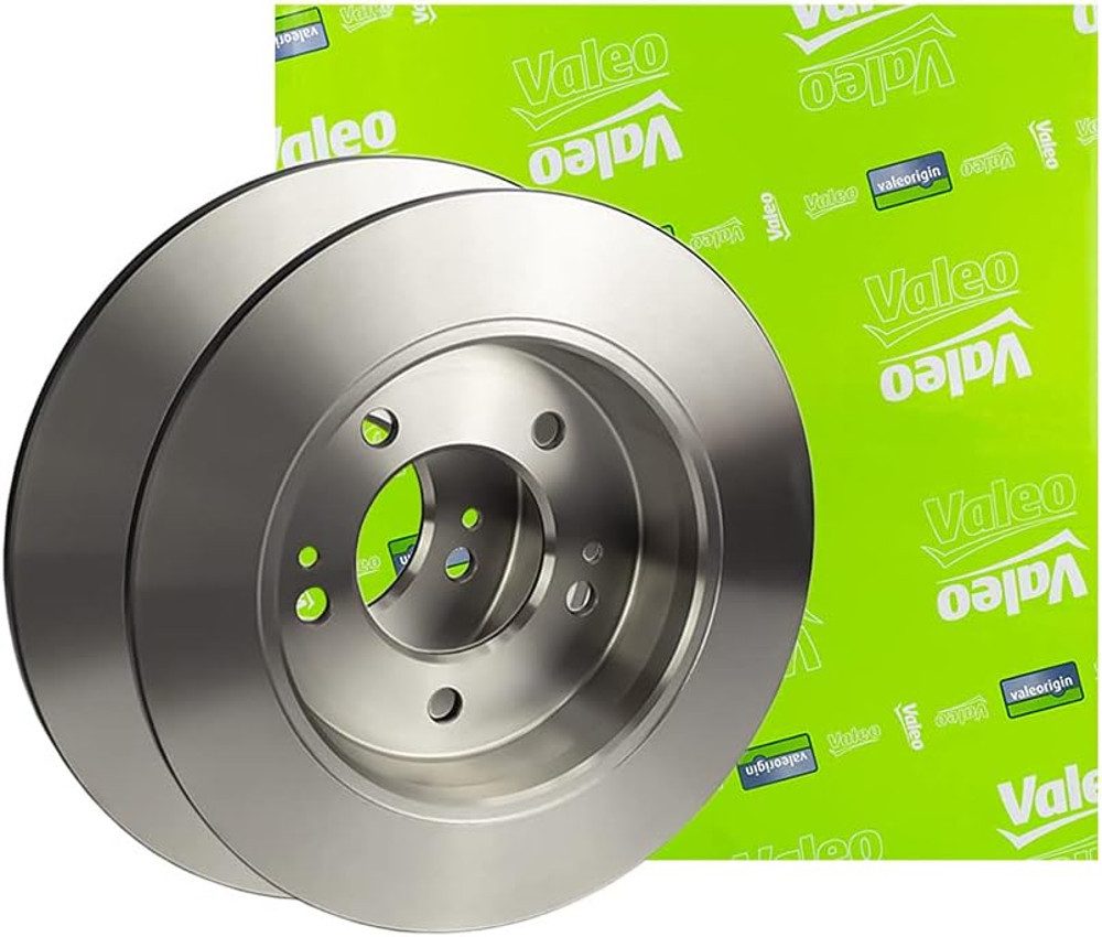 Valeo Bremsscheibe 2x Valeo 186416 Bremsscheibe für Citroen Peugeot, Hinterachse, 247x8mm, 4, voll
