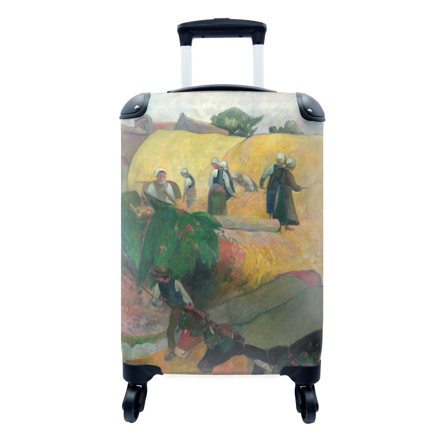 MuchoWow Handgepäckkoffer Ernte in der Bretagne - Gemälde von Paul Gauguin, 4 Rollen, Reisetasche mit rollen, Handgepäck für Ferien, Trolley, Reisekoffer