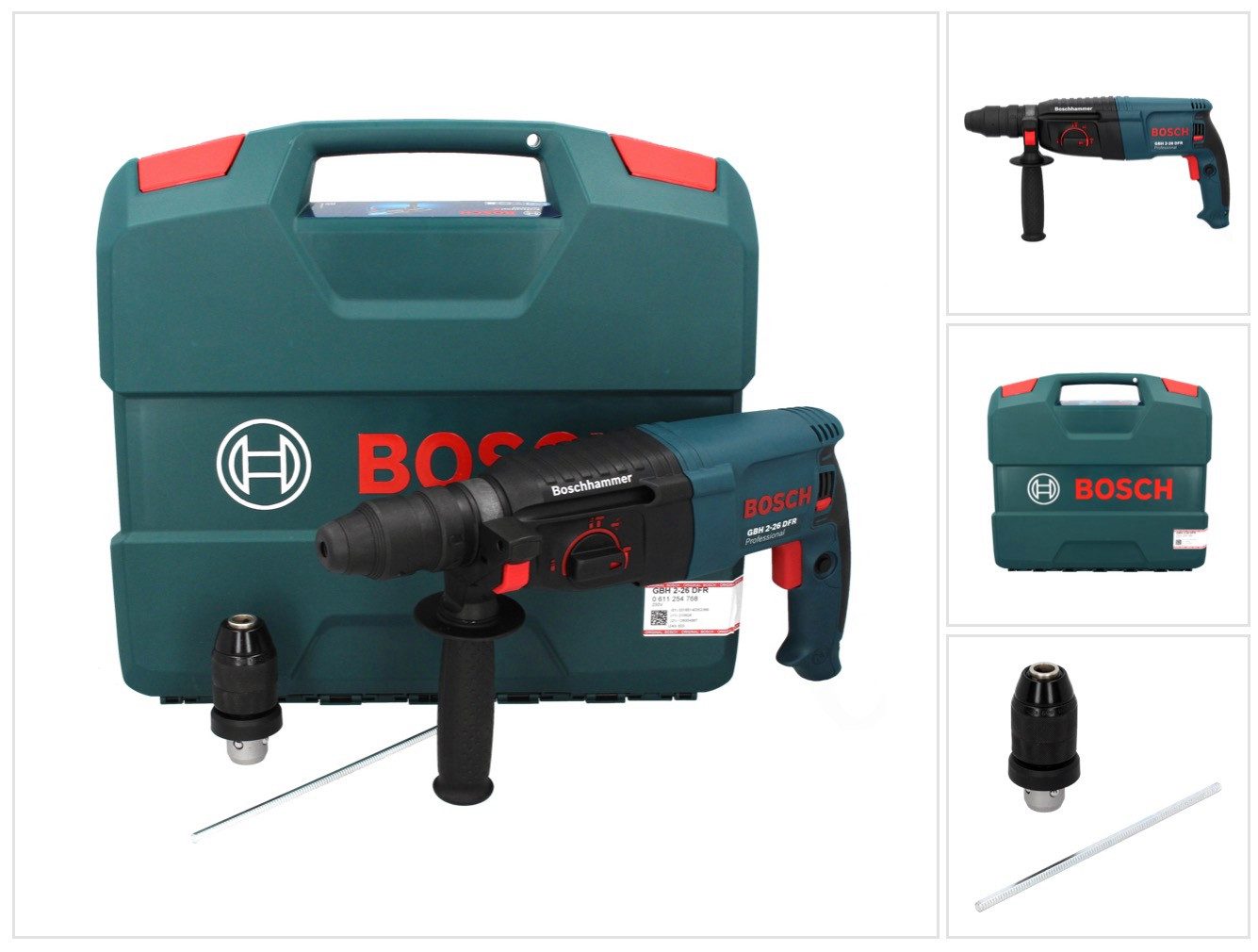 Bosch Professional Bohrhammer GBH 2-26 DFR Professional Bohrhammer 800 W 2,7 J SDS plus + Wechselbo