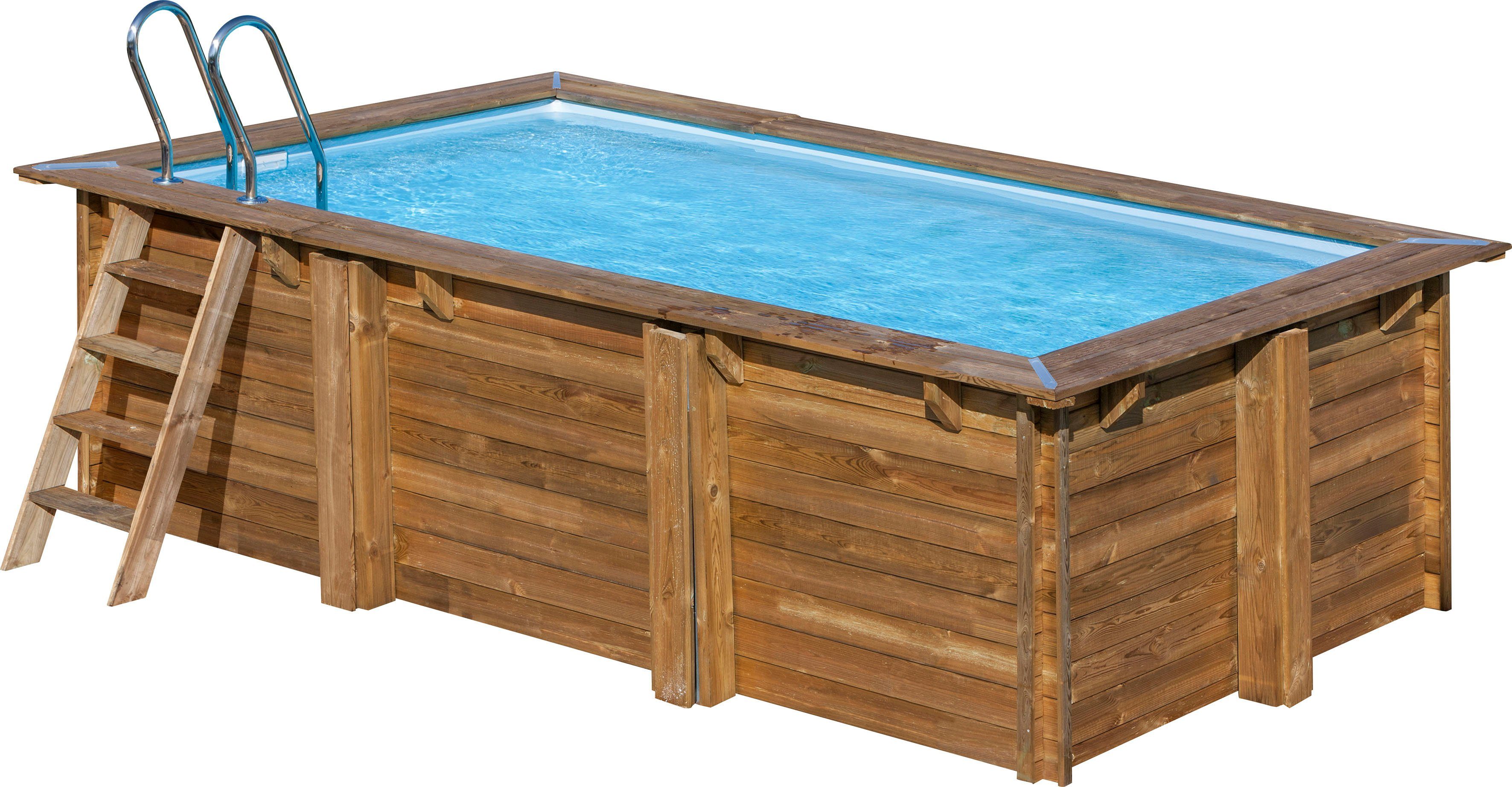 Gre Rechteckpool MARBELLA 2 (Set, 8-tlg), Kiefernholz, BxLxH: 270x420x117 cm