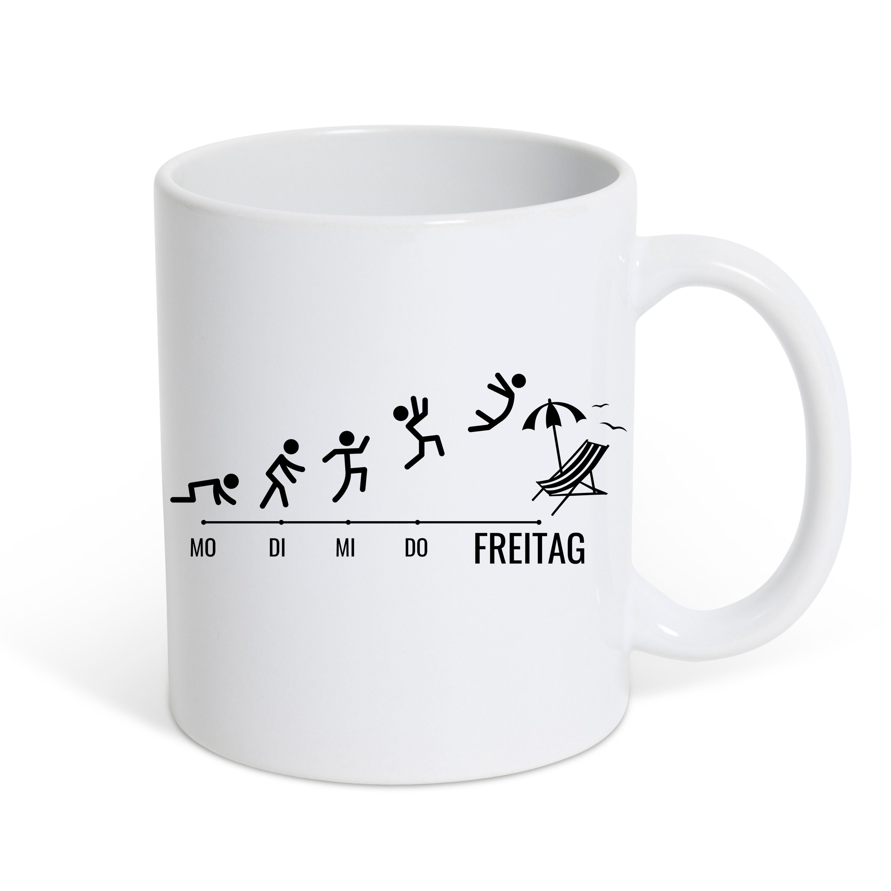 Kaffeetasse Youth Geschenk, Designz mit Freitag Weiß lustigem Keramik, Print Tasse