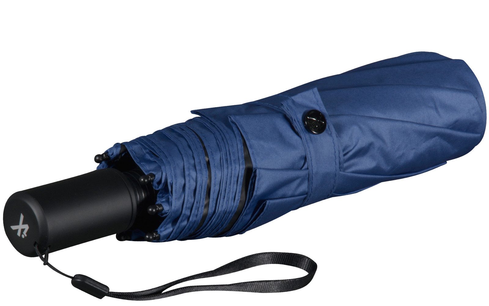 iX-brella Taschenregenschirm Sonnen-Regenschirm mit UPF 50+, UV-Hitze-Schutz, mit Umhängetasche, mit Handöffner, innen schwarz
