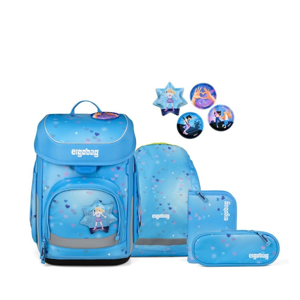 ergobag Schulranzen Cubo (inkl. Etui (befüllt), Schlamperrolle, Sportbeutel und Kletties, 5tlg)