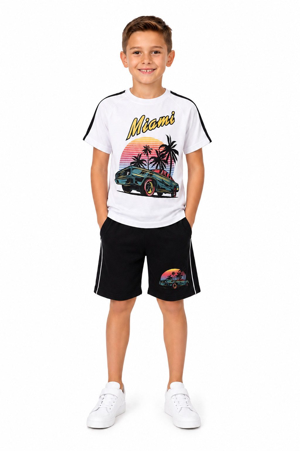 T-Shirt & Bermudas T-Shirt + Shorts Sommerset 2er Set Bermuda Sweatshorts Sommer js152e