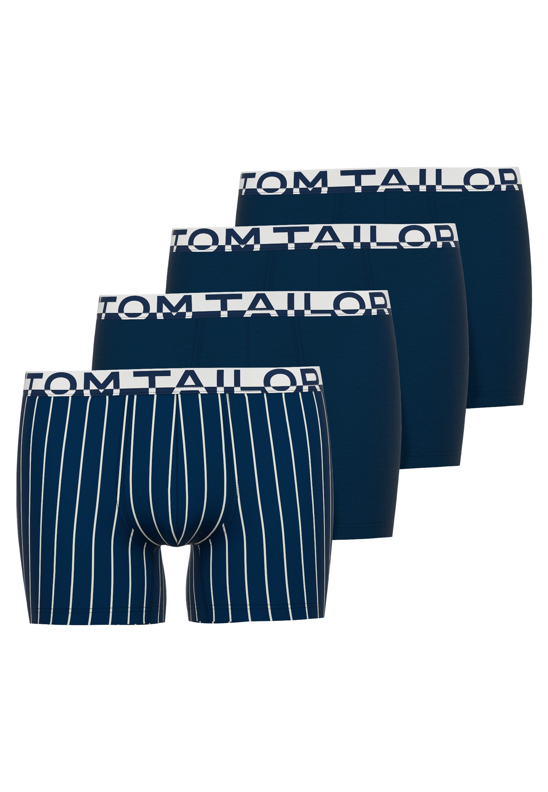 TOM TAILOR Boxershorts Kentucky (4er Pack) weich, bequem, eng, elastisch, Logobund, Baumwollmix