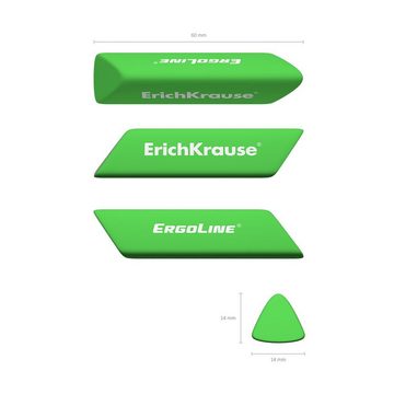Erich Krause Radiergummi, Radiergummi weich 6 x 1,4 x 1,4 cm grün rosa weiß 36 Stück
