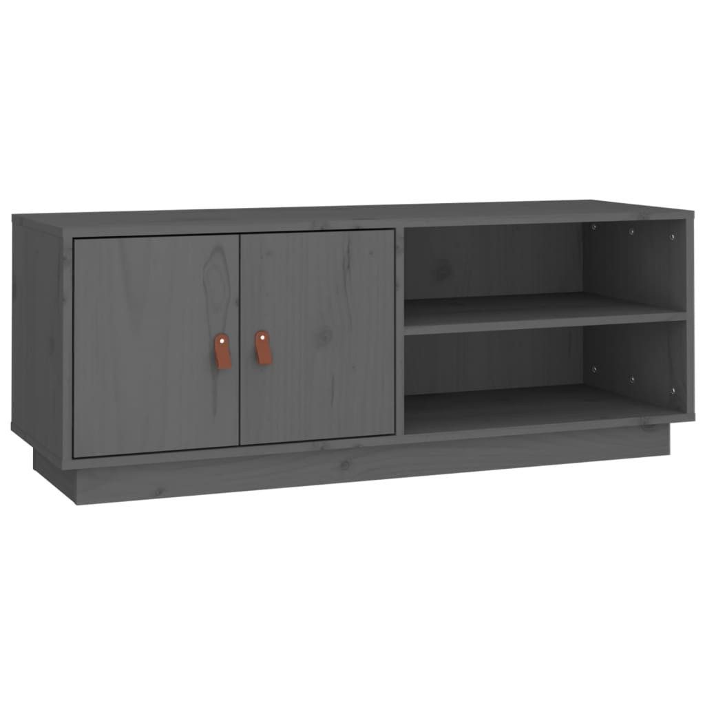 vidaXL TV-Schrank TV-Schrank Grau 105x34x40 cm Massivholz Kiefer (1-St)