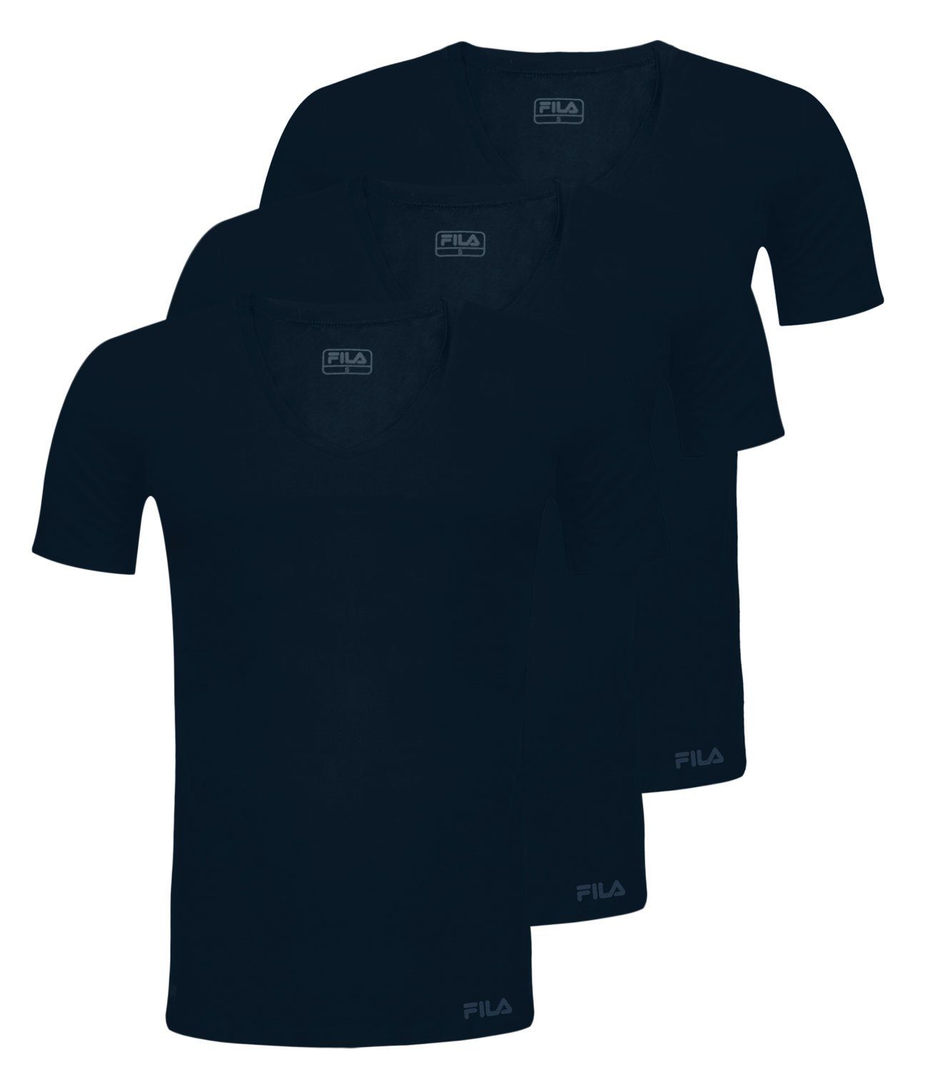Fila T-Shirt 3er Pack V-Neck aus weichem Baumwolljersey 321 navy