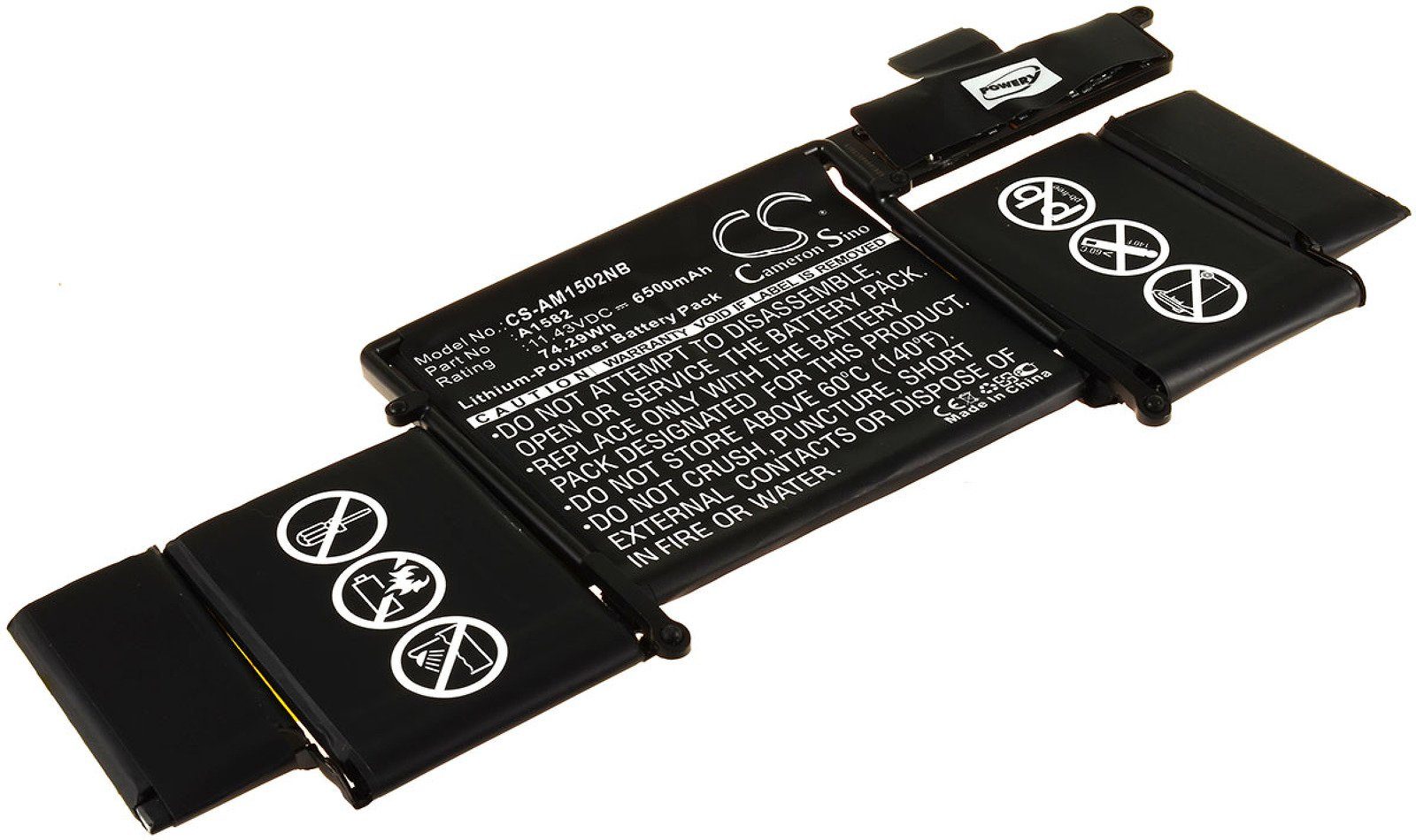 Powery Akku für Apple Typ A1582 Laptop-Akku 6280 mAh (11.43 V) | Notebook-Akkus