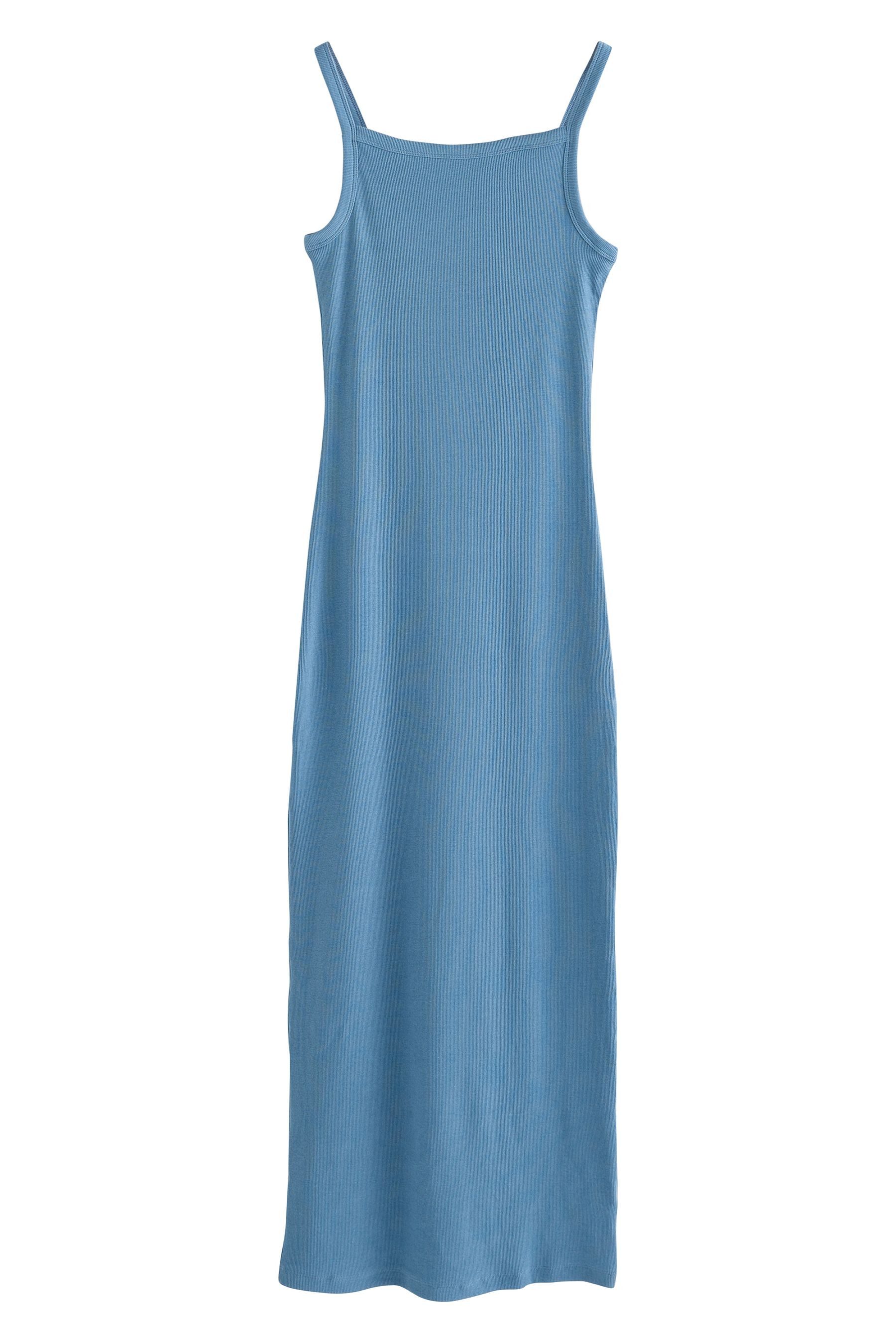 Trägerkleid Geripptes Maxikleid mit schmalen Trägern